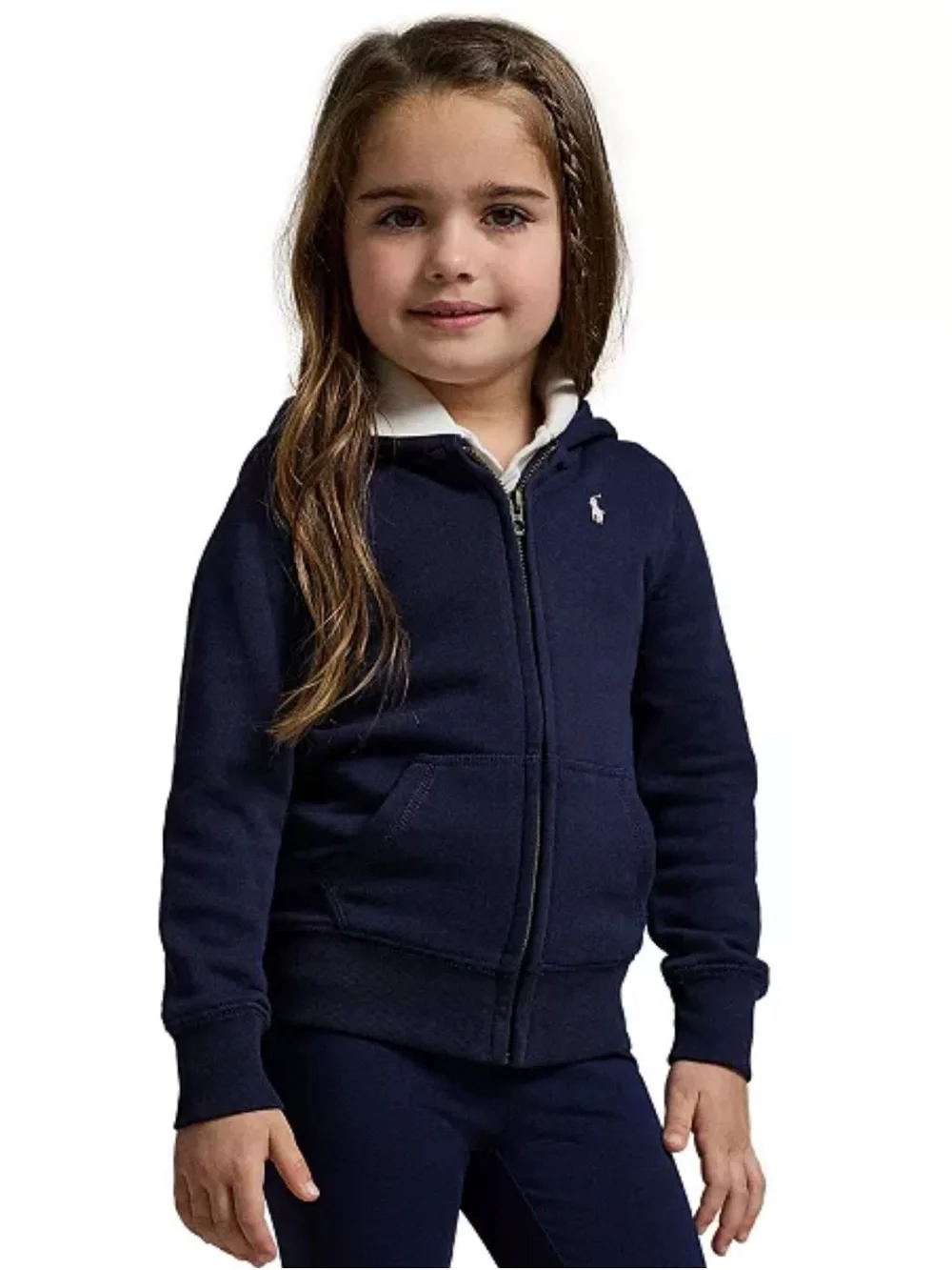 Polo Ralph Lauren Navy Pink Pony Zip Split Pockets Long Sleeve Hoodie Jacket 5
